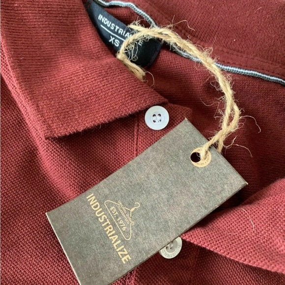 Mens Industrialize Polo shirt Top Maroon Size XS - Picture 4 of 4